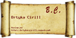 Brtyka Cirill névjegykártya